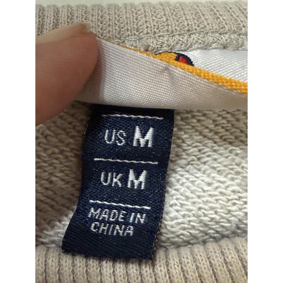 Ellesse Sweatshirt Mens Medium Gray Crewneck Embroidered Logo Tape Side Stripe - Picture 5 of 9